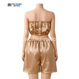  Bộ Quần Áo Quây Spa Cho Khách Màu Vàng Đồng 