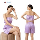  Bộ Quần Áo Quây Spa Cho Khách Tím Khoai Môn 