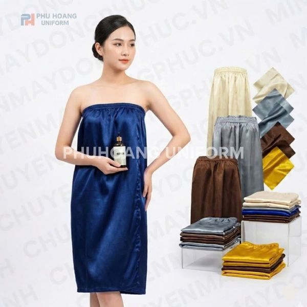 VÁY QUÂY SPA XANH ĐEN