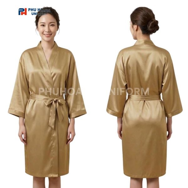 ÁO CHOÀNG SPA PHI LỤA VÀNG KIM