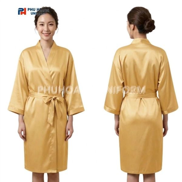 ÁO CHOÀNG SPA PHI LỤA VÀNG KIM