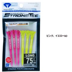 TE-4001 Strong Tee Long 75mm Pink/Yellow
