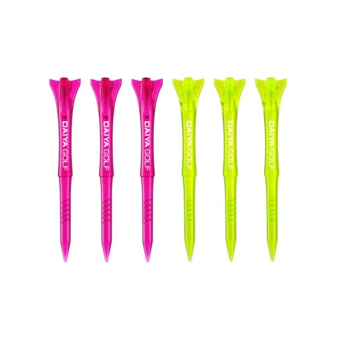 TE-4001 Strong Tee Long 75mm Pink/Yellow