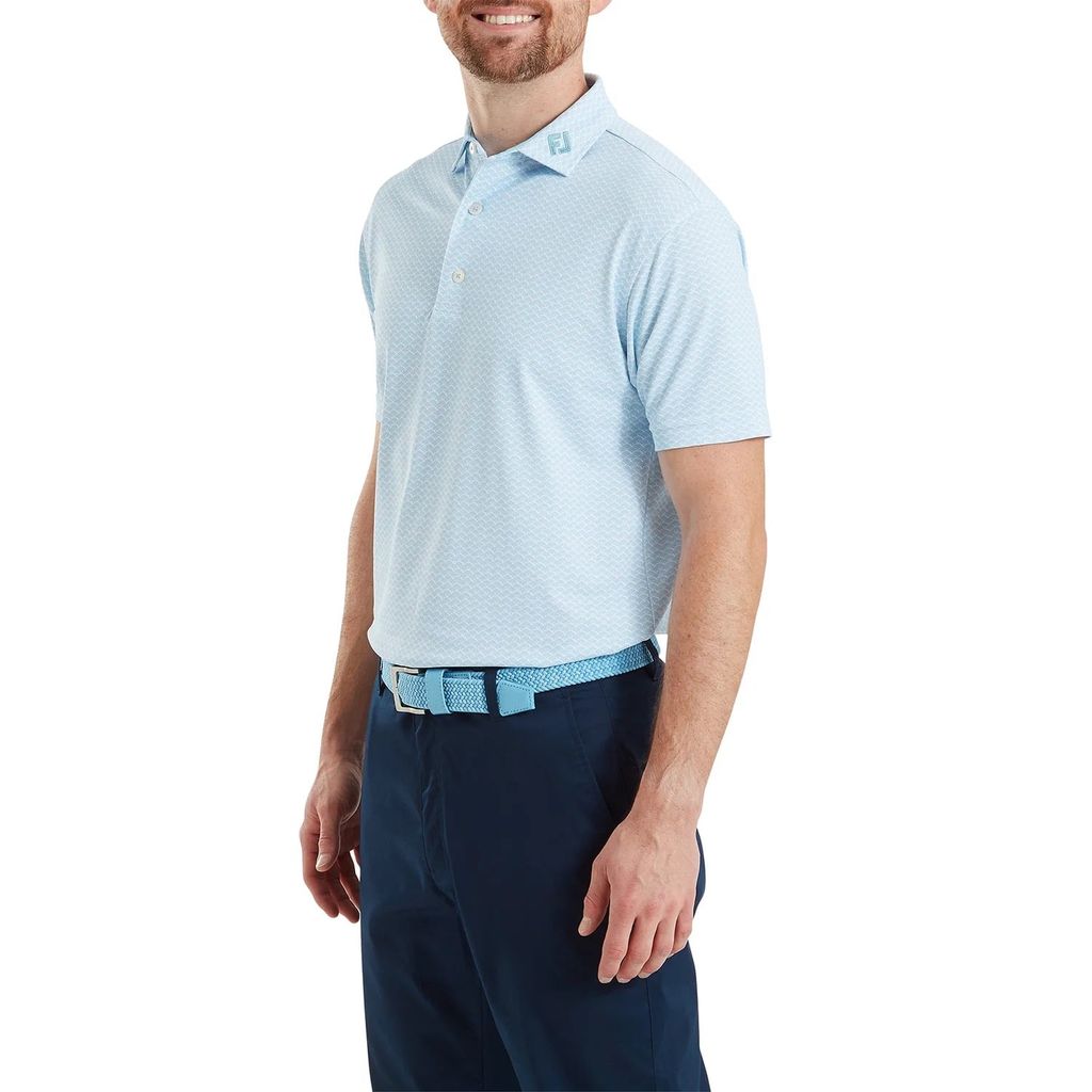 39457 Áo FJ Scallop Geo Pique Self Collar