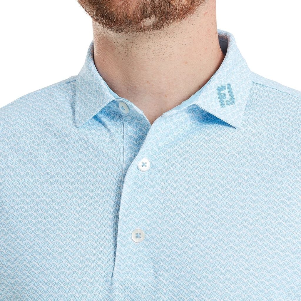 39457 Áo FJ Scallop Geo Pique Self Collar