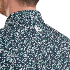 39490 Áo FJ WaterMÀU Floral Print Pique Self Collar