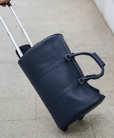 Túi Xách Tay cần kéo Da GLSX MILL Navy
