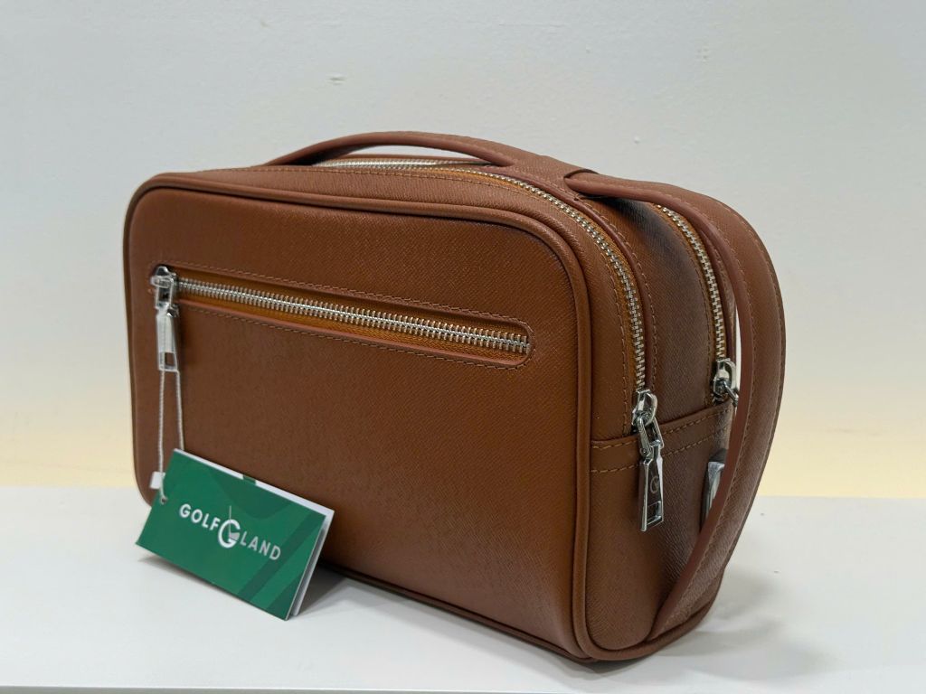 Túi Cầm Tay Da GLSX Vân Taiga (Quai 2 chiều) Vàng bò