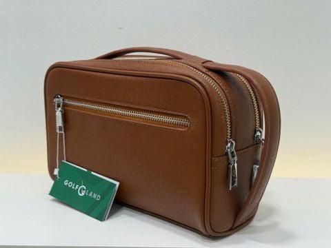 Túi Cầm Tay Da GLSX Vân Taiga (Quai 2 chiều) Vàng bò