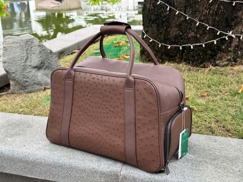 Túi Xách Tay Da Mix Đà Điểu GLSX Nâu LMT