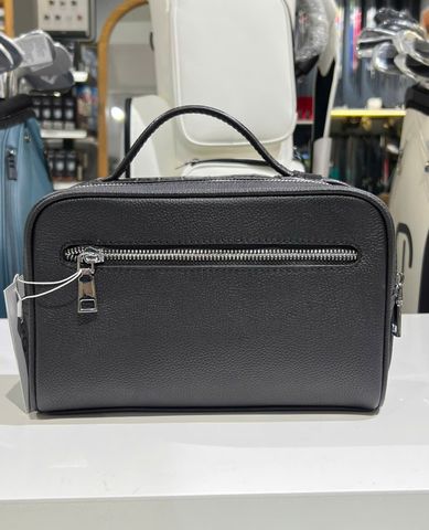 Túi Cầm Tay Da GLSX Mill Hạt Mix Vân cá (Quai 2 chiều) Đen