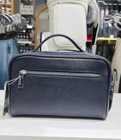 Túi Cầm Tay Da GLSX Mill Hạt Mix Vân cá (Quai 2 chiều) Xanh đen