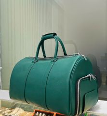 Túi Xách Tay cần kéo Da GLSX TAIGA Xanh lá