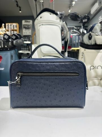 Túi Cầm Tay Da Mix Đà Điểu GLSX Navy quai 2 chiều LMT