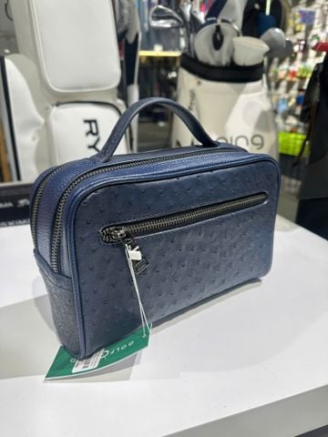 Túi Cầm Tay Da Mix Đà Điểu GLSX Navy quai 2 chiều LMT