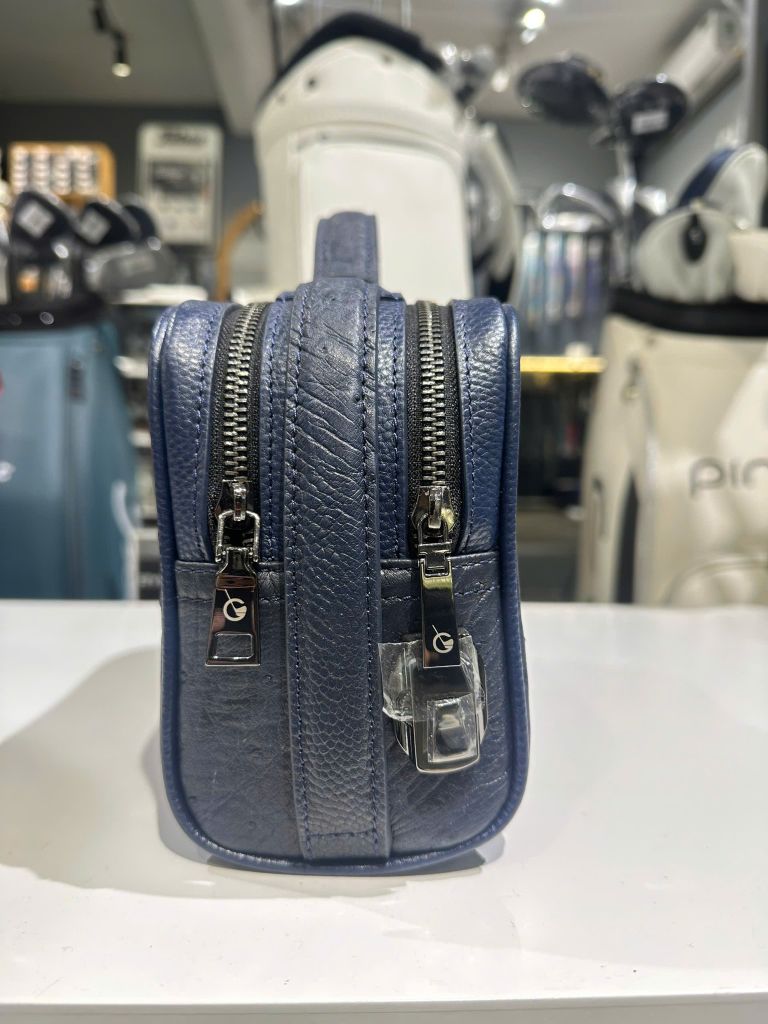 Túi Cầm Tay Da Mix Đà Điểu GLSX Navy quai 2 chiều LMT