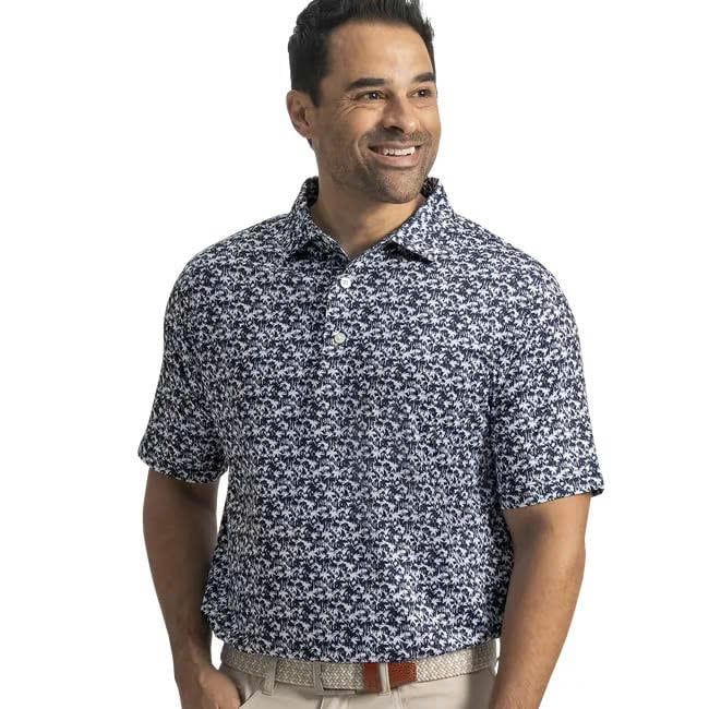 39469 Áo FJ Hidden Palm Print Lisle Self Collar