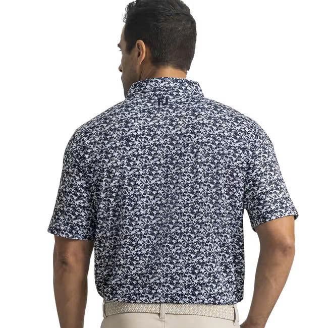 39469 Áo FJ Hidden Palm Print Lisle Self Collar