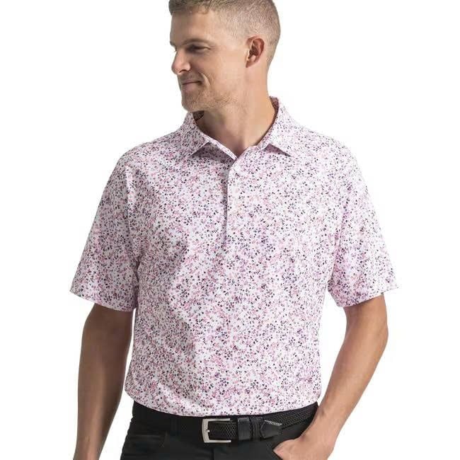 39489 Áo FJ WaterMÀU Floral Print Pique Self Collar