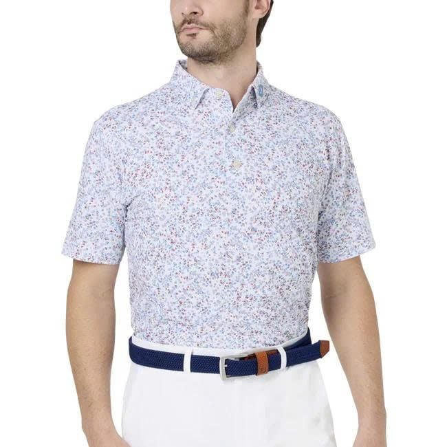 39488 Áo FJ WaterMÀU Floral Print Pique Self Collar