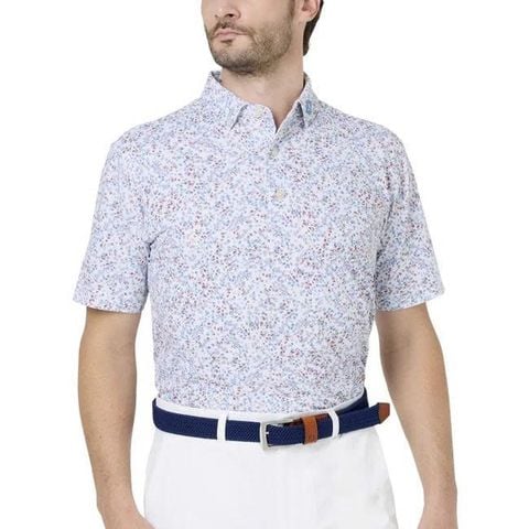 39488 Áo FJ WaterMÀU Floral Print Pique Self Collar