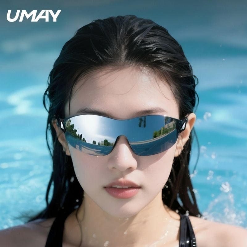 The PanoX UMAY | Kính bơi góc rộng và mũ bơi cao cấp, tầm nhìn vượt trội, chống lóa toàn cảnh, thấu kính HD, chống tia UV, đa lớp chống sương mù, đệm mắt êm nhẹ