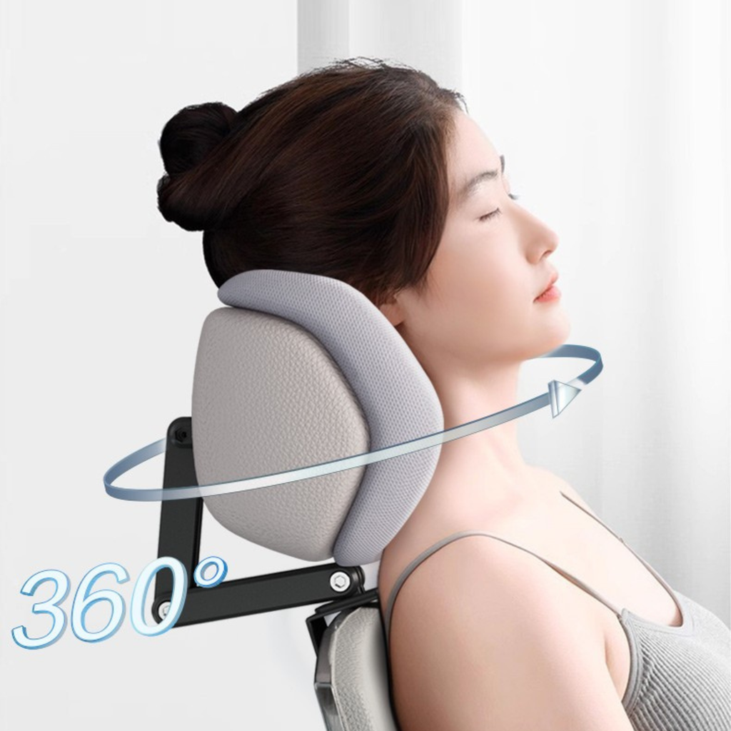 The ComfyPillow | Gối tựa đầu công thái học cao cấp, thiết kế xoay linh hoạt 135°, chất liệu 3D thoáng khí, lý tưởng cho dân văn phòng