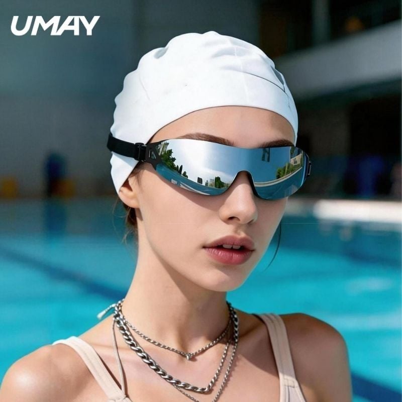 The PanoX UMAY | Kính bơi góc rộng và mũ bơi cao cấp, tầm nhìn vượt trội, chống lóa toàn cảnh, thấu kính HD, chống tia UV, đa lớp chống sương mù, đệm mắt êm nhẹ