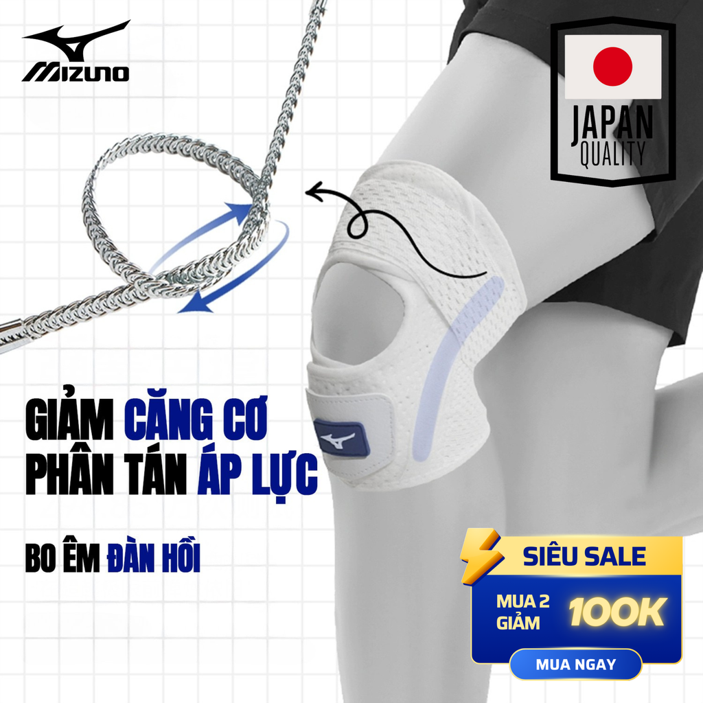 The ZenK Mizuno | Đai bảo vệ khớp gối, giảm áp lực sụn chêm, chống căng cơ, phòng tránh chấn thương, hỗ trợ phục hồi