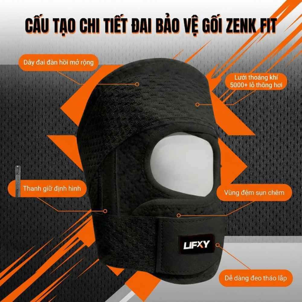 The ZenK Fit LIFXY | Đai bảo vệ khớp gối, giảm áp lực sụn chêm, chống căng cơ, phòng tránh chấn thương, hỗ trợ phục hồi