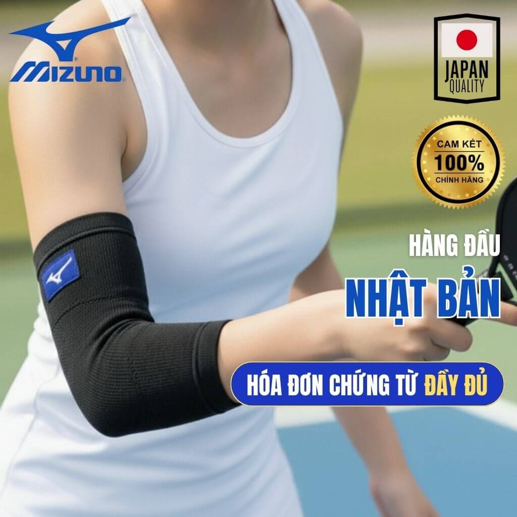 The PickFit Mizuno | Đai bảo vệ khuỷu tay Mizuno cao cấp, thoáng khí đàn hồi, co giãn 4 chiều chuyên dụng cho Pickleball