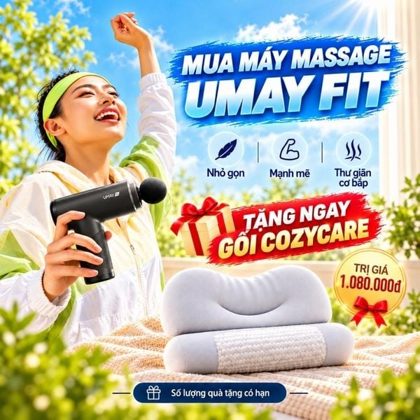  The WellFit UMAY | Máy Massage Mini Cầm Tay Cao Cấp 4 Cấp Độ, Nhỏ Gọn, Hỗ Trợ Thư Giãn Cơ Bắp Hiệu Quả 