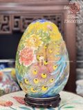  Quà Tặng Cao Cấp Trứng Phong Thủy Thuận Buồm Xuôi Gió Nền Gấm Cao 36cm Đường Kính Bụng 26cm 