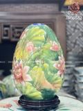  Quà Tặng Cao Cấp Trứng Phong Thủy Cá Chép Hóa Rồng Men Màu Cao 36cm Đường Kính Bụng 26cm 