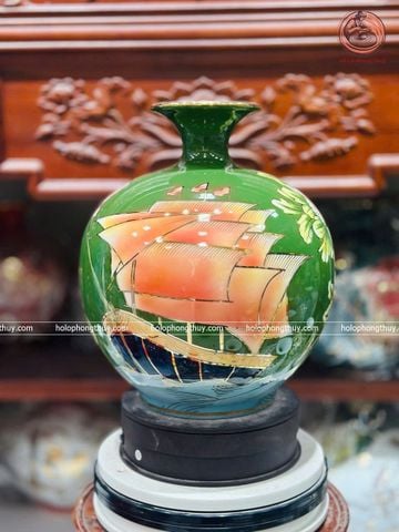  Bình Hút Lộc Bát Tràng  Thuận Buồm Xuôi Gió Men Màu Cao 30 cm | Quà Tặng Khai Trương bình hút lộc Bát Tràng 