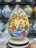  Quà Tặng Cao Cấp Trứng Phong Thủy Bách Nhi Men Màu Vẽ Vàng Cao 40cm, Đường kính bụng 27cm 