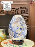  Quà Tặng Cao Cấp Trứng Phong Thủy Công Danh Phú Quý Men Lam Vẽ Kỹ Cao 36, Đường kính bụng 26cm 