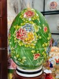  Quà Tặng Cao Cấp Trứng Phong Thủy Công Danh Phú Quý Men Màu Vẽ Vàng Cao 60 , Đường kính bụng 38cm 