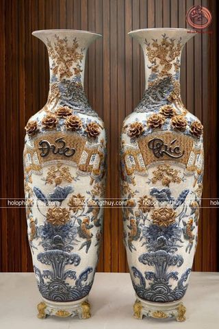  Lục Bình Bát Tràng Cao Cấp Phúc Đức Công Đào Men Rạn Kích Thước 1m4 