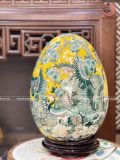  Quà Tặng Cao Cấp Trứng Phong Thủy Công Danh Phú Quý Men Màu Vẽ Kỹ Cao 46, Đường kính bụng 31cm 