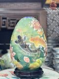  Quà Tặng Cao Cấp Trứng Phong Thủy Cá Chép Hóa Rồng Men Màu Cao 36cm Đường Kính Bụng 26cm 