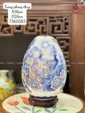  Quà Tặng Cao Cấp Trứng Phong Thủy Công Danh Phú Quý Men Lam Vẽ Kỹ Cao 36, Đường kính bụng 26cm 