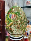  Quà Tặng Cao Cấp Trứng Phong Thủy Công Danh Phú Quý Men Màu Vẽ Vàng Cao 60 , Đường kính bụng 38cm 