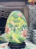  Quà Tặng Cao Cấp Trứng Phong Thủy Cá Chép Hóa Rồng Men Màu Cao 36cm Đường Kính Bụng 26cm 