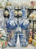  Lục Bình Bát Tràng Cao Cấp Công Danh Phú Quý Men Lam Vẽ Vàng Kích thước 1m45 
