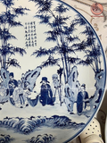  Đĩa Cảnh Phong Thuỷ Thất Hiền Trúc Lâm Men lam Vẽ Tay Thủ Công Đường Kính 70cm | Quà Tặng Khai Trương Đĩa Cảnh Phong Thuỷ 