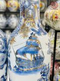 Lục Bình Bát Tràng Cao Cấp Công Danh Phú Quý Men Lam Vẽ Vàng Kích thước 1m45 