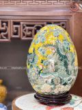  Quà Tặng Cao Cấp Trứng Phong Thủy Công Danh Phú Quý Men Màu Vẽ Kỹ Cao 46, Đường kính bụng 31cm 