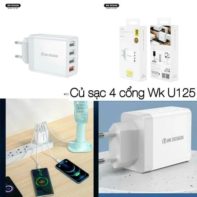 Cốc Sạc 4 Cổng USB 18W
