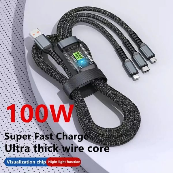 Cáp sạc Nhanh 100W 3 in 1